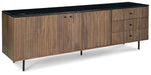 Barnford - Brown / Black - Accent Cabinet Cleveland Home Outlet (OH) - Furniture Store in Middleburg Heights Serving Cleveland, Strongsville, and Online