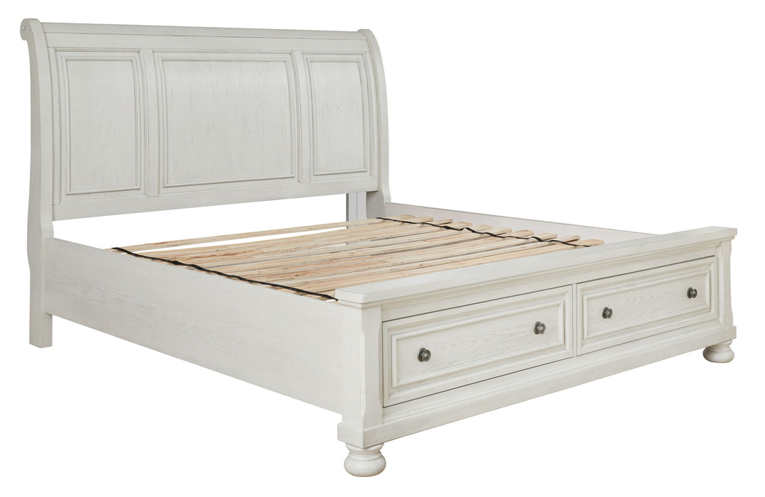 Robbinsdale - Antique White - Queen Storage Footboard Cleveland Home Outlet (OH) - Furniture Store in Middleburg Heights Serving Cleveland, Strongsville, and Online