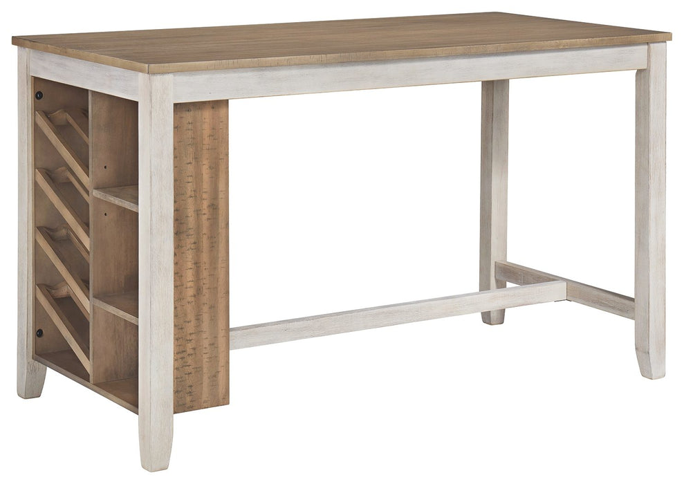 Skempton - White - Rect Counter Table W/Storage Cleveland Home Outlet (OH) - Furniture Store in Middleburg Heights Serving Cleveland, Strongsville, and Online