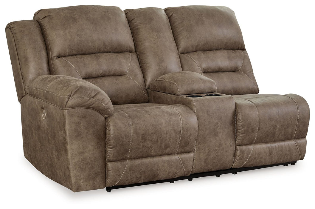 Ravenel - Fossil - Laf Dbl Power Reclining Loveseat With Console