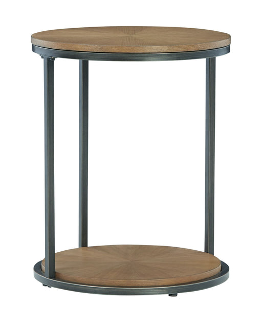 Fridley - Brown / Black - Round End Table Cleveland Home Outlet (OH) - Furniture Store in Middleburg Heights Serving Cleveland, Strongsville, and Online