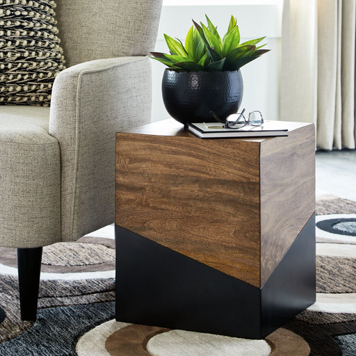 Trailbend - Brown / Gunmetal - Accent Table Cleveland Home Outlet (OH) - Furniture Store in Middleburg Heights Serving Cleveland, Strongsville, and Online