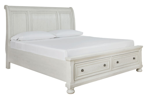 Robbinsdale - Antique White - Queen Sleigh Headboard Cleveland Home Outlet (OH) - Furniture Store in Middleburg Heights Serving Cleveland, Strongsville, and Online