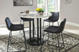 Centiar - Black / Gray - 5 Pc. - Counter Table, 4 Upholstered Barstools Cleveland Home Outlet (OH) - Furniture Store in Middleburg Heights Serving Cleveland, Strongsville, and Online