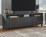 Yarlow - Black - Extra Large TV Stand Cleveland Home Outlet (OH) - Furniture Store in Middleburg Heights Serving Cleveland, Strongsville, and Online