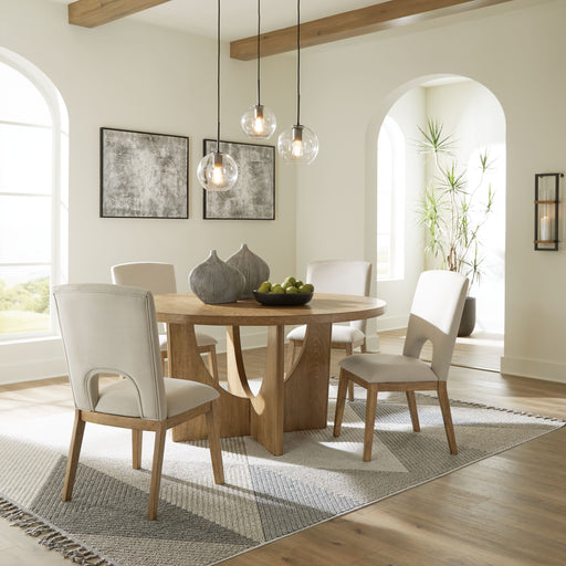 Dakmore - Brown - 5 Pc. - Dining Room Table, 4 Side Chairs Cleveland Home Outlet (OH) - Furniture Store in Middleburg Heights Serving Cleveland, Strongsville, and Online
