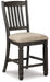 Tyler Creek - Black/Grayish Brown - Upholstered Barstool Cleveland Home Outlet (OH) - Furniture Store in Middleburg Heights Serving Cleveland, Strongsville, and Online