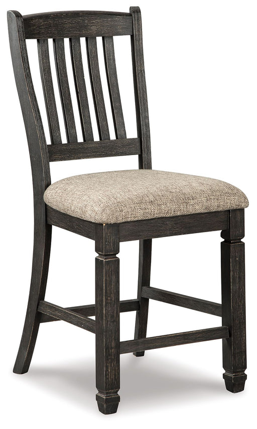 Tyler Creek - Black/Grayish Brown - Upholstered Barstool Cleveland Home Outlet (OH) - Furniture Store in Middleburg Heights Serving Cleveland, Strongsville, and Online