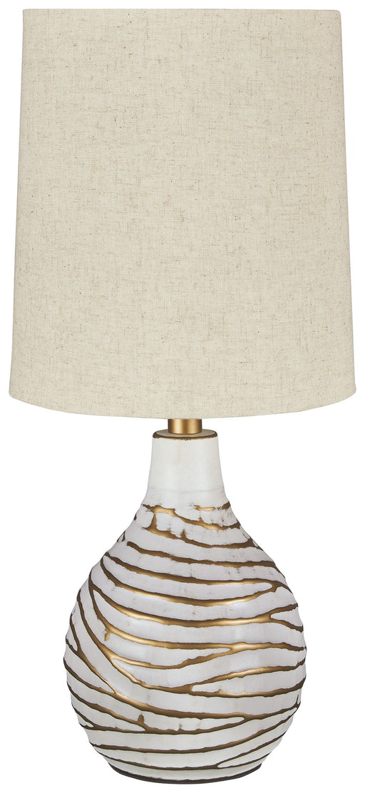 Aleela - White / Gold Finish - Metal Table Lamp Cleveland Home Outlet (OH) - Furniture Store in Middleburg Heights Serving Cleveland, Strongsville, and Online