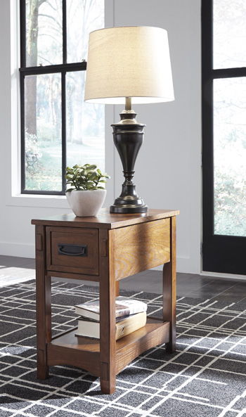 Breegin - Brown - Chair Side End Table - 1 Drawer Cleveland Home Outlet (OH) - Furniture Store in Middleburg Heights Serving Cleveland, Strongsville, and Online