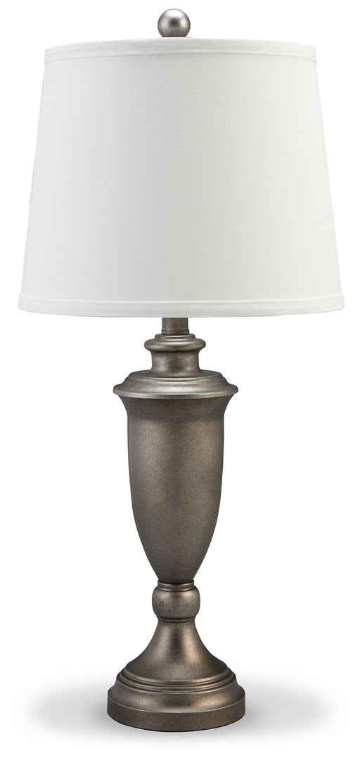 Doraley - Antique Silver Finish - Metal Table Lamp (Set of 2) Cleveland Home Outlet (OH) - Furniture Store in Middleburg Heights Serving Cleveland, Strongsville, and Online
