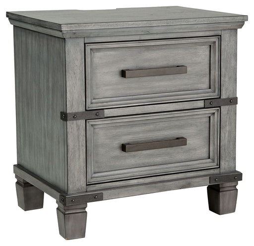 Russelyn - Gray - Two Drawer Night Stand Cleveland Home Outlet (OH) - Furniture Store in Middleburg Heights Serving Cleveland, Strongsville, and Online