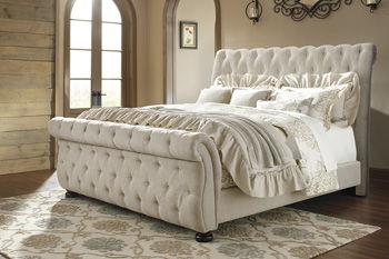 Willenburg - Linen - King/Cal King Uph Footboard Cleveland Home Outlet (OH) - Furniture Store in Middleburg Heights Serving Cleveland, Strongsville, and Online