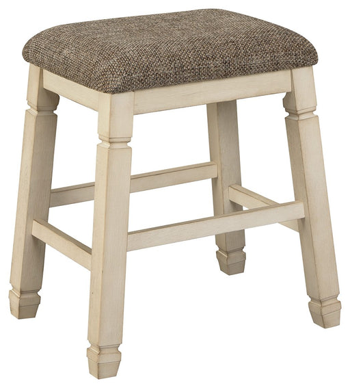 Bolanburg - White / Brown / Beige - Upholstered Stool Cleveland Home Outlet (OH) - Furniture Store in Middleburg Heights Serving Cleveland, Strongsville, and Online