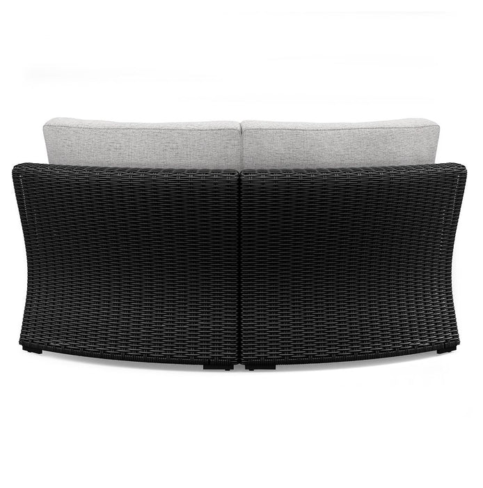 Beachcroft - Black / Light Gray - Curved Corner Chair With Cushion