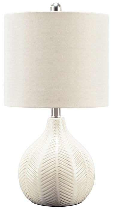 Rainermen - Off White - Ceramic Table Lamp Cleveland Home Outlet (OH) - Furniture Store in Middleburg Heights Serving Cleveland, Strongsville, and Online