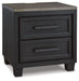 Foyland - Black / Brown - Two Drawer Night Stand Cleveland Home Outlet (OH) - Furniture Store in Middleburg Heights Serving Cleveland, Strongsville, and Online