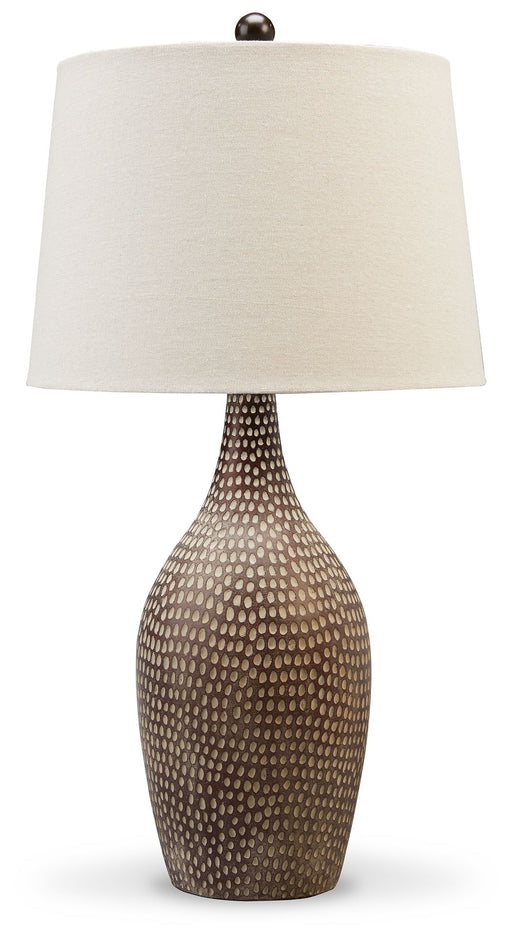 Laelman - Brown / Gray - Poly Table Lamp (Set of 2) Cleveland Home Outlet (OH) - Furniture Store in Middleburg Heights Serving Cleveland, Strongsville, and Online