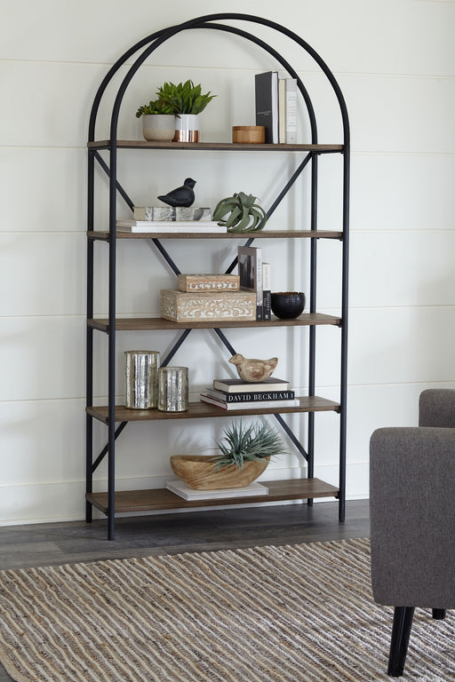 Galtbury - Brown / Black - Bookcase Cleveland Home Outlet (OH) - Furniture Store in Middleburg Heights Serving Cleveland, Strongsville, and Online