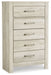 Bellaby - Whitewash - Five Drawer Chest Cleveland Home Outlet (OH) - Furniture Store in Middleburg Heights Serving Cleveland, Strongsville, and Online