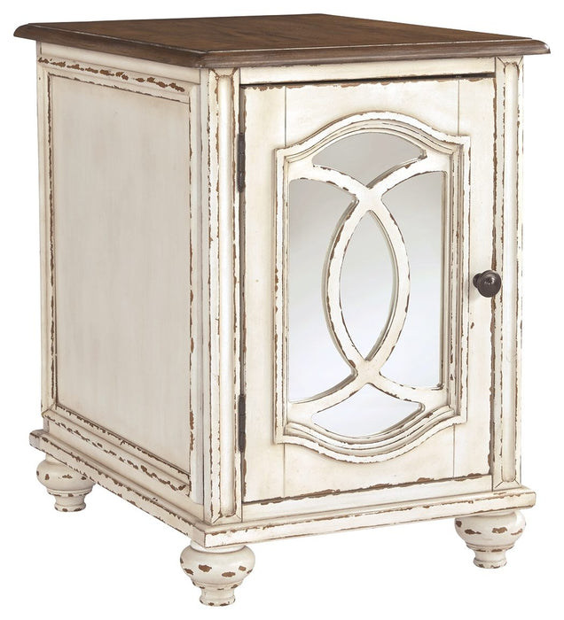 Realyn - White / Brown - Chair Side End Table - Insert Mirror Cleveland Home Outlet (OH) - Furniture Store in Middleburg Heights Serving Cleveland, Strongsville, and Online