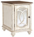 Realyn - White / Brown - Chair Side End Table - Insert Mirror Cleveland Home Outlet (OH) - Furniture Store in Middleburg Heights Serving Cleveland, Strongsville, and Online