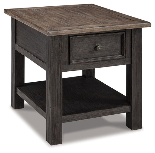Tyler - Grayish Brown / Black - Rectangular End Table Cleveland Home Outlet (OH) - Furniture Store in Middleburg Heights Serving Cleveland, Strongsville, and Online