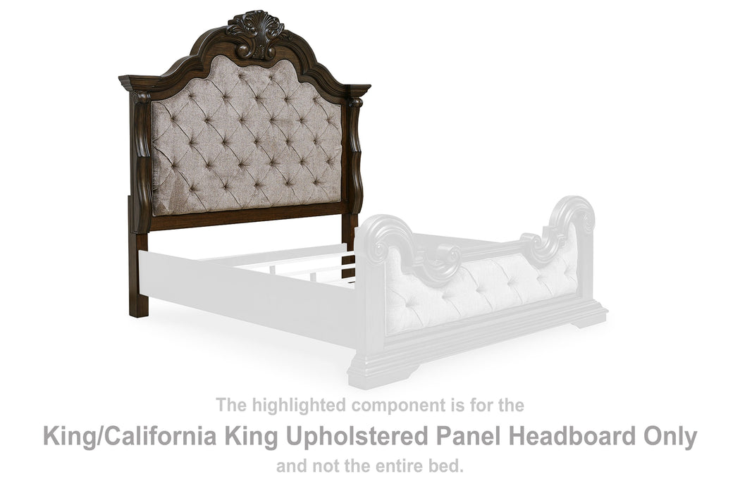 Maylee - Dark Brown - King/ California King Upholstered Panel Headboard