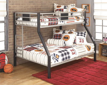 Dinsmore - Black / Gray - Twin/Full Bunk Bed W/Ladder Cleveland Home Outlet (OH) - Furniture Store in Middleburg Heights Serving Cleveland, Strongsville, and Online