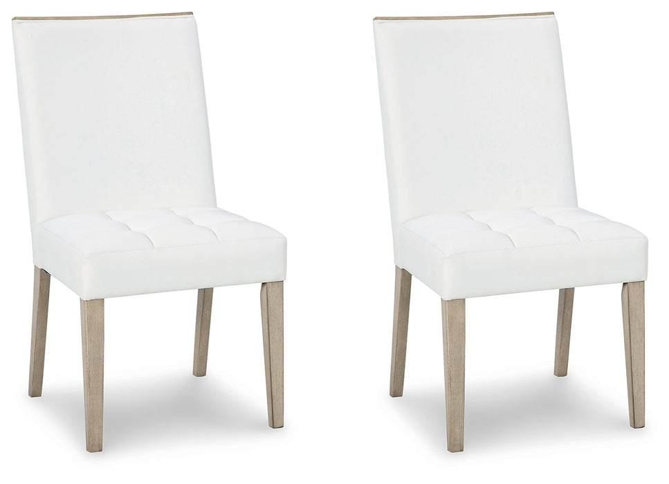 Wendora - Bisque / White - Dining Uph Side Chair (Set of 2) Cleveland Home Outlet (OH) - Furniture Store in Middleburg Heights Serving Cleveland, Strongsville, and Online