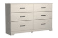 Stelsie - White - Six Drawer Dresser Cleveland Home Outlet (OH) - Furniture Store in Middleburg Heights Serving Cleveland, Strongsville, and Online