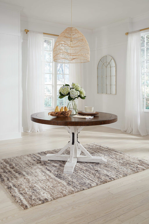 Valebeck - White / Brown - Dining Table Cleveland Home Outlet (OH) - Furniture Store in Middleburg Heights Serving Cleveland, Strongsville, and Online