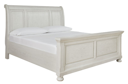Robbinsdale - Antique White - King/Cal King Sleigh Headboard Cleveland Home Outlet (OH) - Furniture Store in Middleburg Heights Serving Cleveland, Strongsville, and Online