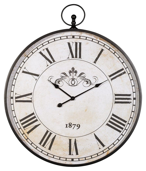 Augustina - Antique Black - Wall Clock Cleveland Home Outlet (OH) - Furniture Store in Middleburg Heights Serving Cleveland, Strongsville, and Online