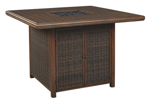 Paradise - Medium Brown - Square Bar Table W/Fire Pit Cleveland Home Outlet (OH) - Furniture Store in Middleburg Heights Serving Cleveland, Strongsville, and Online