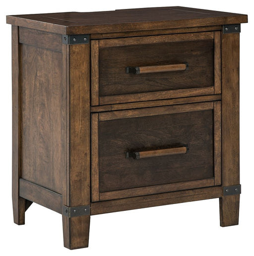 Wyattfield - Brown / Beige - Two Drawer Night Stand Cleveland Home Outlet (OH) - Furniture Store in Middleburg Heights Serving Cleveland, Strongsville, and Online
