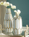 Mohsen - Gold Finish/White - Vase Set Cleveland Home Outlet (OH) - Furniture Store in Middleburg Heights Serving Cleveland, Strongsville, and Online