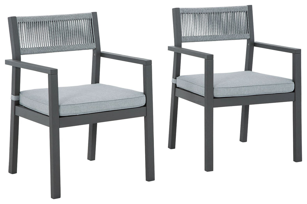 Eden Town - Gray / Light Gray - Arm Chair With Cushion (Set of 2) Cleveland Home Outlet (OH) - Furniture Store in Middleburg Heights Serving Cleveland, Strongsville, and Online