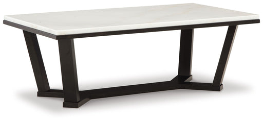 Fostead - White / Espresso - Rectangular Cocktail Table Cleveland Home Outlet (OH) - Furniture Store in Middleburg Heights Serving Cleveland, Strongsville, and Online