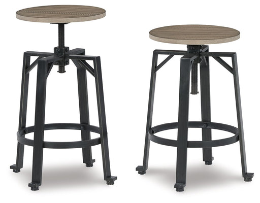 Lesterton - Light Brown / Black - Swivel Stool (Set of 2) Cleveland Home Outlet (OH) - Furniture Store in Middleburg Heights Serving Cleveland, Strongsville, and Online