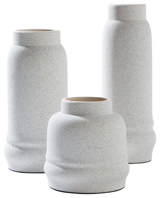Jayden - White - Vase Set (Set of 3) Cleveland Home Outlet (OH) - Furniture Store in Middleburg Heights Serving Cleveland, Strongsville, and Online