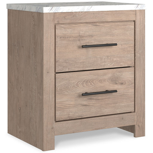 Senniberg - Light Brown / White - Two Drawer Night Stand Cleveland Home Outlet (OH) - Furniture Store in Middleburg Heights Serving Cleveland, Strongsville, and Online