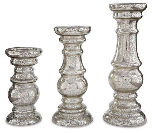 Rosario - Silver Finish - Candle Holder Set (Set of 3) Cleveland Home Outlet (OH) - Furniture Store in Middleburg Heights Serving Cleveland, Strongsville, and Online