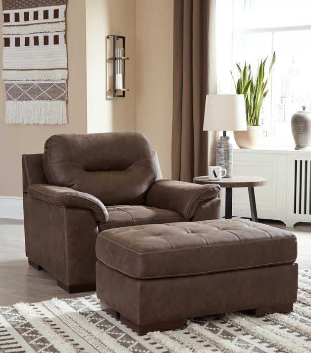 Maderla - Walnut - Chair, Ottoman Cleveland Home Outlet (OH) - Furniture Store in Middleburg Heights Serving Cleveland, Strongsville, and Online