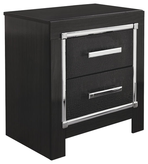Kaydell - Black - Two Drawer Night Stand Cleveland Home Outlet (OH) - Furniture Store in Middleburg Heights Serving Cleveland, Strongsville, and Online
