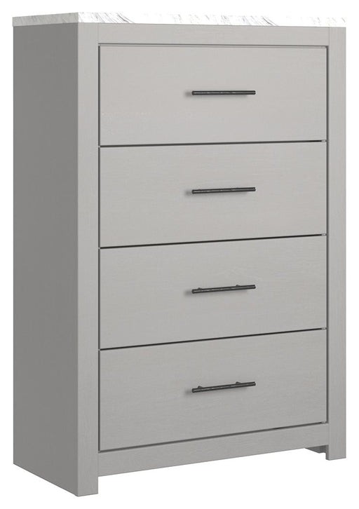 Cottonburg - Light Gray / White - Four Drawer Chest Cleveland Home Outlet (OH) - Furniture Store in Middleburg Heights Serving Cleveland, Strongsville, and Online