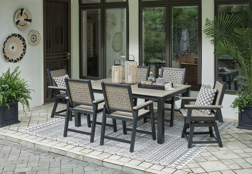 Mount Valley - Black / Driftwood - 7 Pc. - Dining Set Cleveland Home Outlet (OH) - Furniture Store in Middleburg Heights Serving Cleveland, Strongsville, and Online