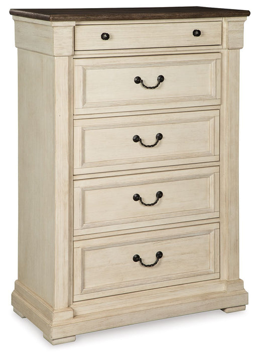 Bolanburg - Antique White / Brown - Five Drawer Chest Cleveland Home Outlet (OH) - Furniture Store in Middleburg Heights Serving Cleveland, Strongsville, and Online