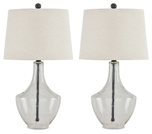 Gregsby - Clear / Black - Glass Table Lamp (Set of 2) Cleveland Home Outlet (OH) - Furniture Store in Middleburg Heights Serving Cleveland, Strongsville, and Online