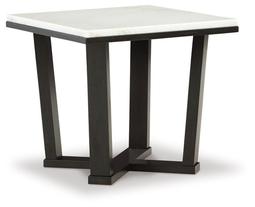 Fostead - White / Espresso - Square End Table Cleveland Home Outlet (OH) - Furniture Store in Middleburg Heights Serving Cleveland, Strongsville, and Online